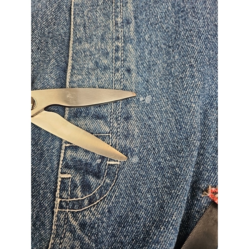 Vintage Sasson Denim Overalls Women's Medium Blue Custom Patches Cropped BOHO - Picture 7 of 13